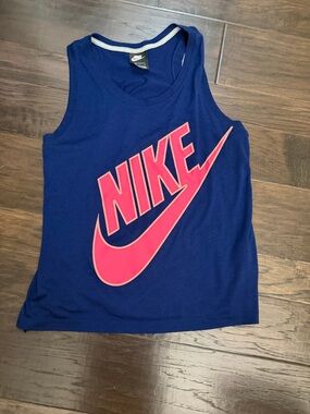 Nike Navy Blue Tank with Hot Pink Logo